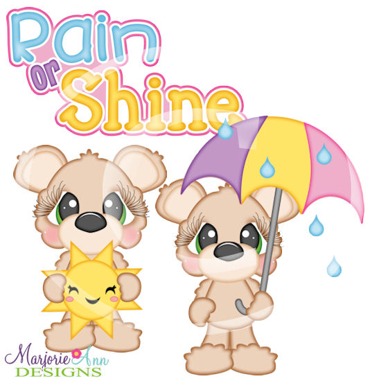 Rain or Shine Bears SVG Cutting Files + Clipart - Click Image to Close